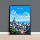 Kolkata Travel Print Wall Art, Travel Poster of Kolkata, India, Kolkata Art Gift, India Wall Art Print Gift NQ Media Designs