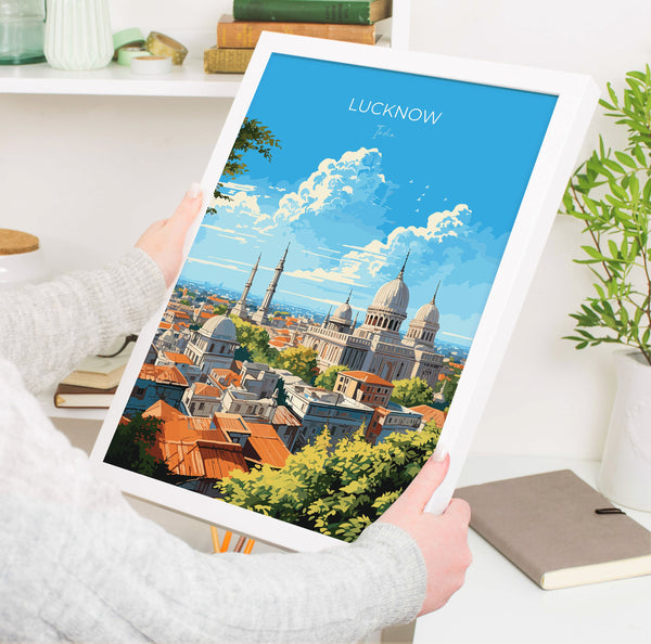 Lucknow Travel Print, Travel Poster of Lucknow, India, Lucknow Art Gift, Wall Art Print, India Wall Art Gift