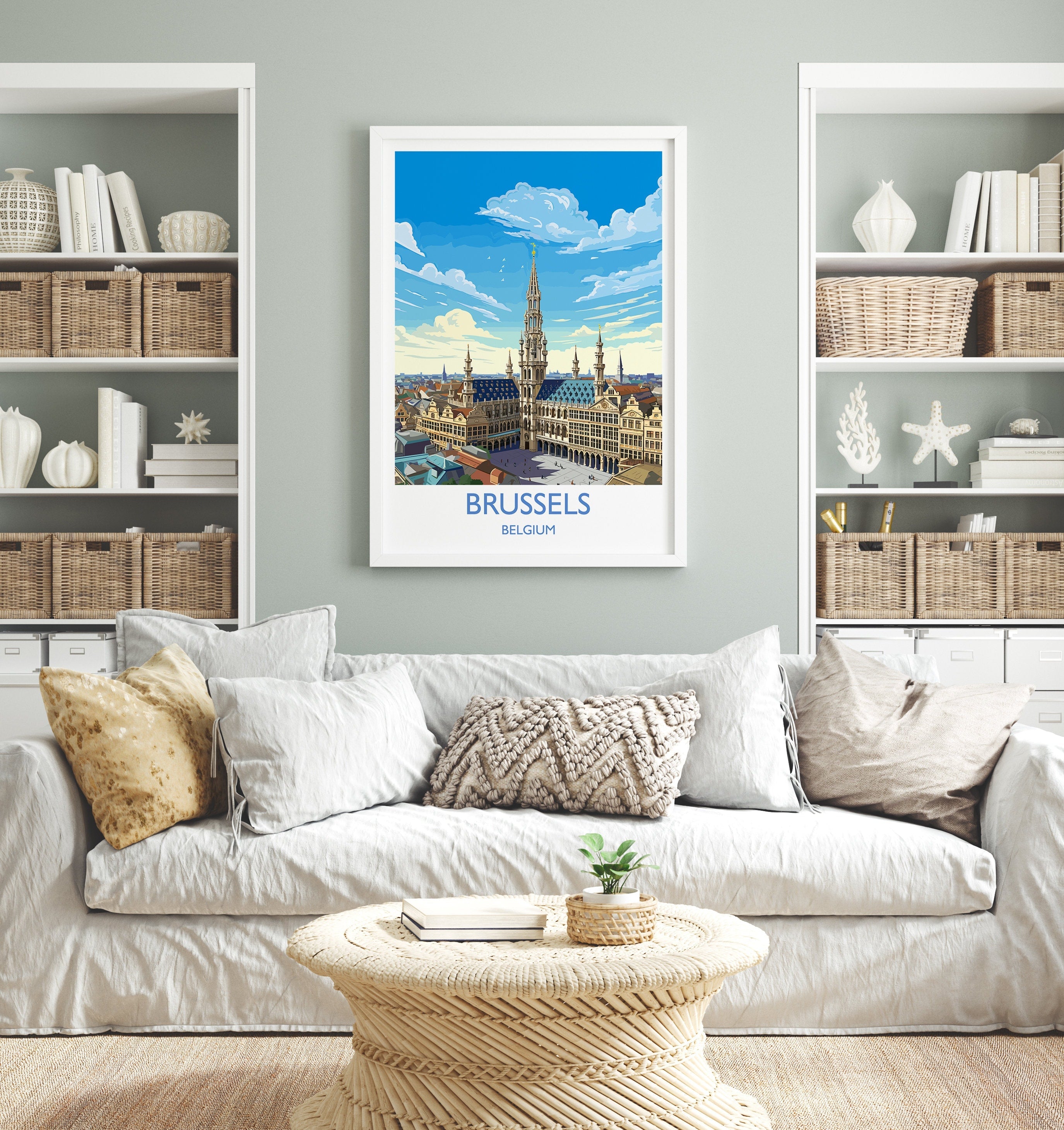Brussels Wall Art Travel Poster, Travel Print of Brussels , Belgium Poster, Brussels Art Gift, Belgian Art Lovers Travel Gift NQ Media Designs