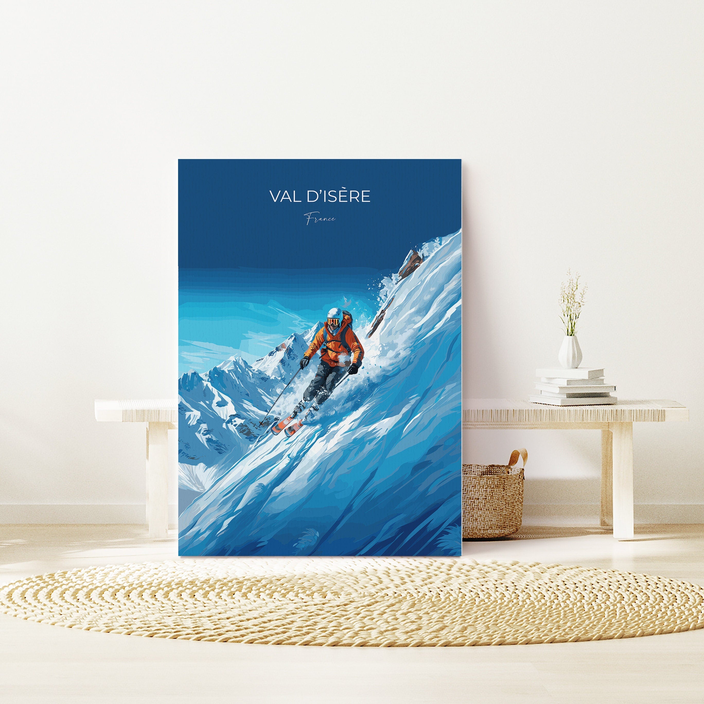 Val d'isere Wall Art Travel Print, Travel Poster of Val d'isere, Ski Poster, Val d'isere Art Gift, French Ski Art lovers Travel Gift NQ Media Designs