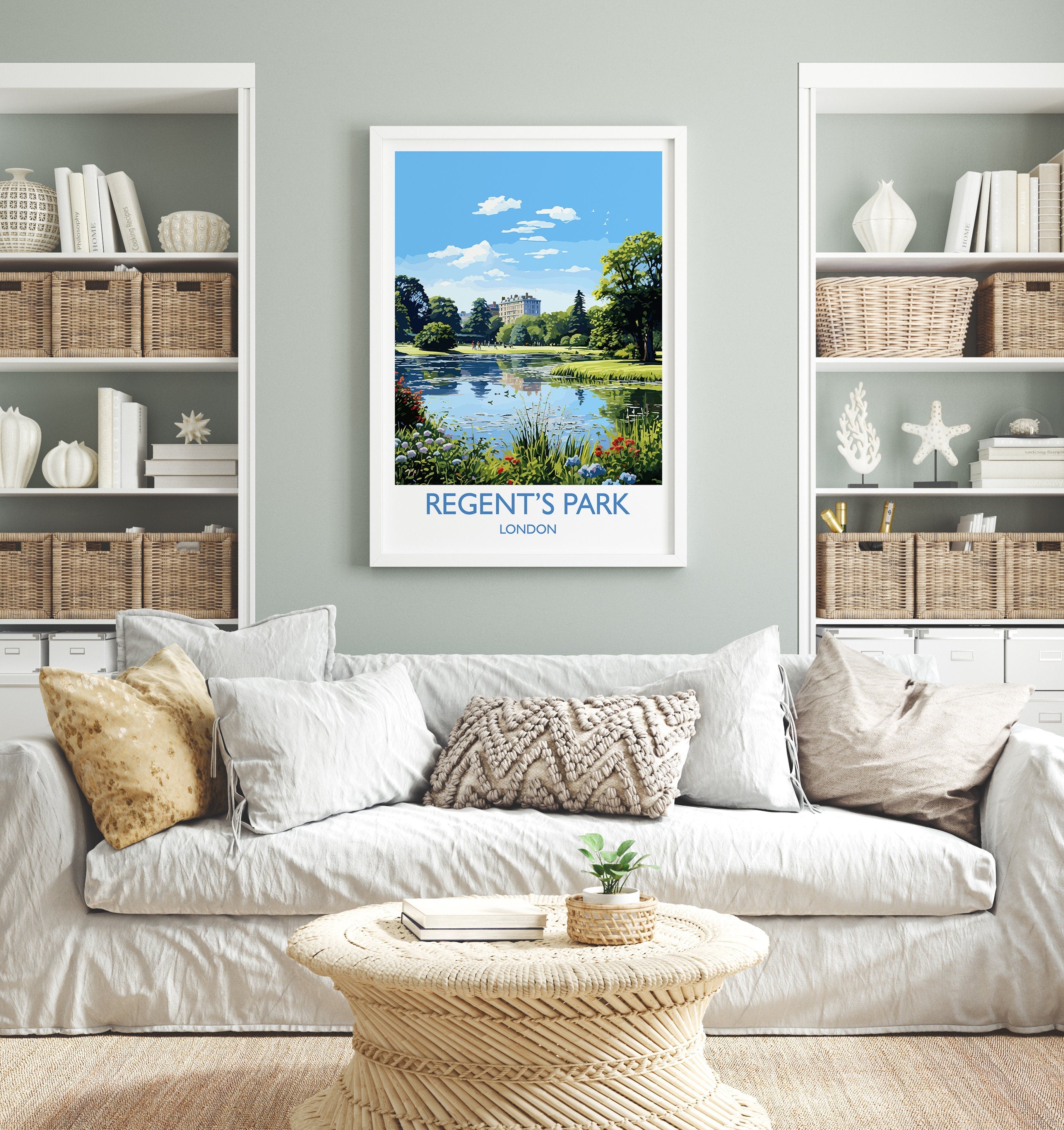 Regent's Park Travel Poster Wall Art, Travel Print of Regent's Park, London Poster, Regent's Park Gift, Regent's Park Art Lovers Gift NQ Media Designs