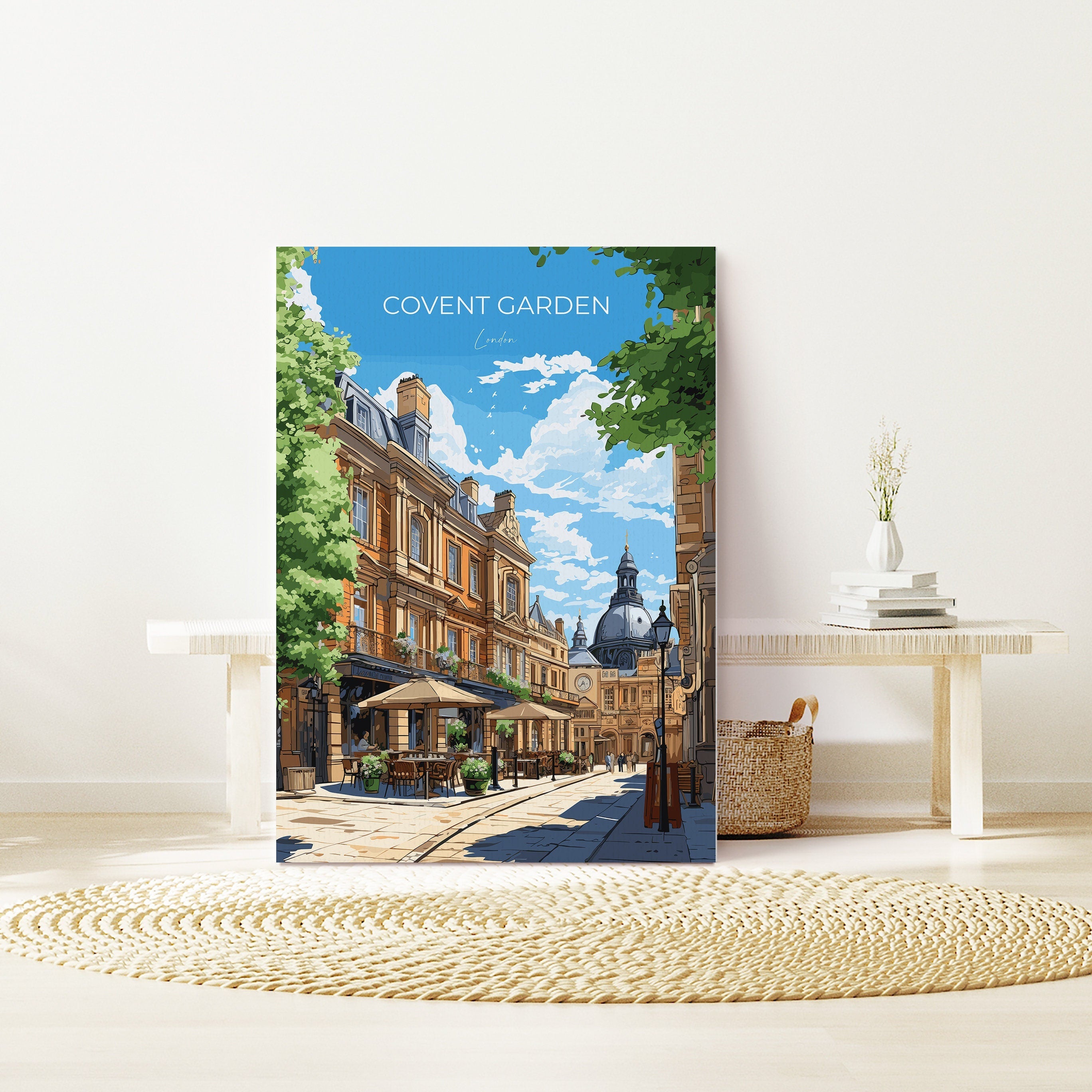 Covent Garden Travel Poster Wall Art, Travel Print of Covent Garden, London Poster, Covent Garden Gift, Covent Garden Art Lovers Gift NQ Media Designs