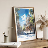 Leicester Square Travel Poster Wall Art, Travel Print of Leicester Square, London Poster, Leicester Square Art Lovers Gift NQ Media Designs