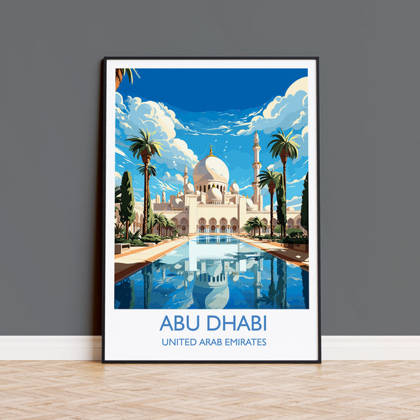 Abu Dhabi Travel Poster Wall Art, Travel Print of Abu Dhabi , United Arab Emirates, Abu Dhabi Art Gift, Wall Art Travel Gift
