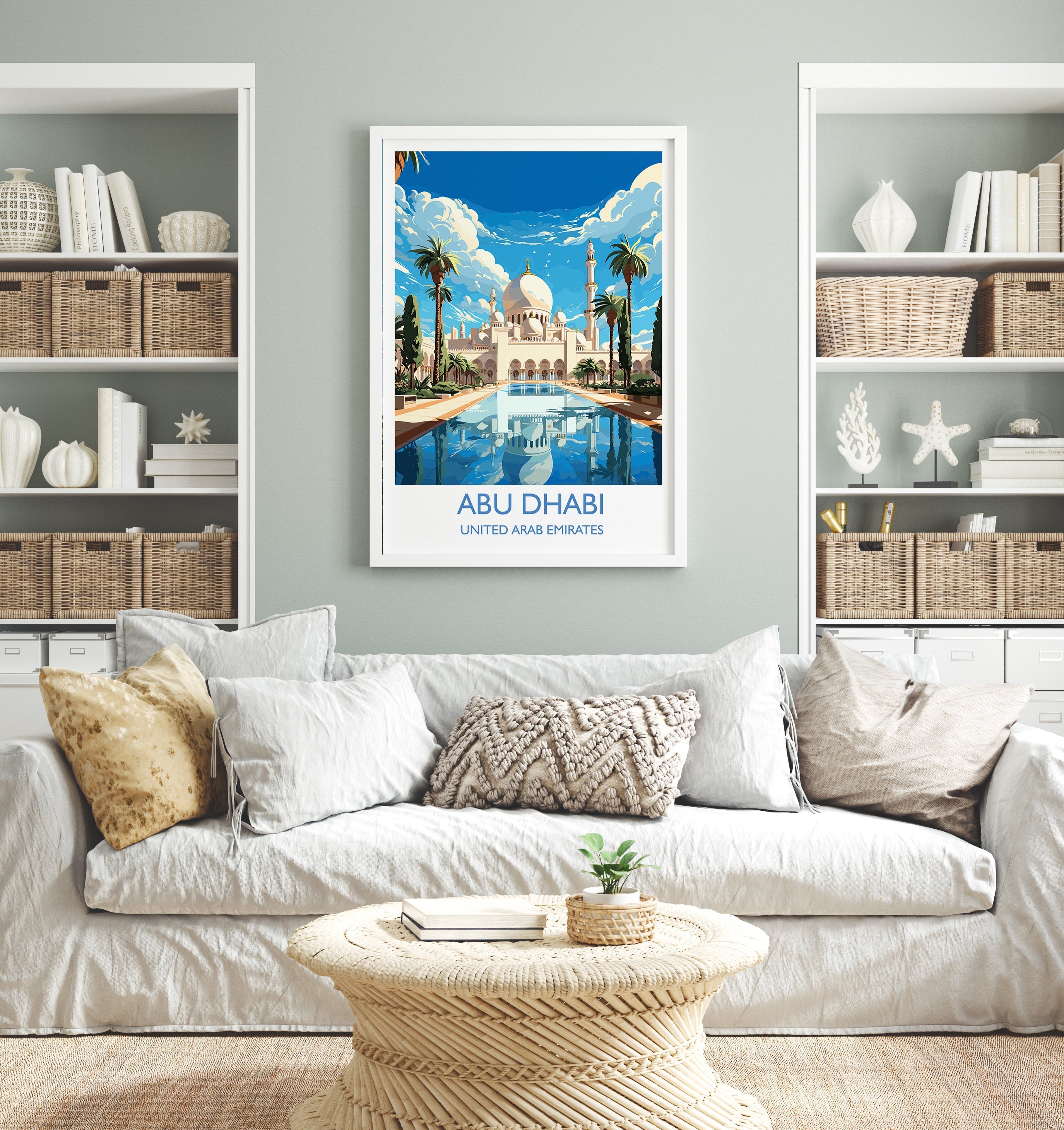 Abu Dhabi Travel Poster Wall Art, Travel Print of Abu Dhabi , United Arab Emirates, Abu Dhabi Art Gift, Wall Art Travel Gift NQ Media Designs