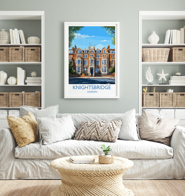 Knightsbridge Travel Poster Wall Art, Travel Print of Knightsbridge, London Poster, Knightsbridge Art Gift,London Art UK Travel Gift