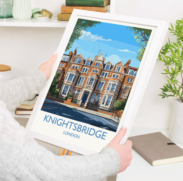 Knightsbridge Travel Poster Wall Art, Travel Print of Knightsbridge, London Poster, Knightsbridge Art Gift,London Art UK Travel Gift