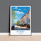 Putney Wall Art Travel Poster, Travel Print of Putney, London Poster, Putney Art Gift, London Art UK Travel Gift NQ Media Designs