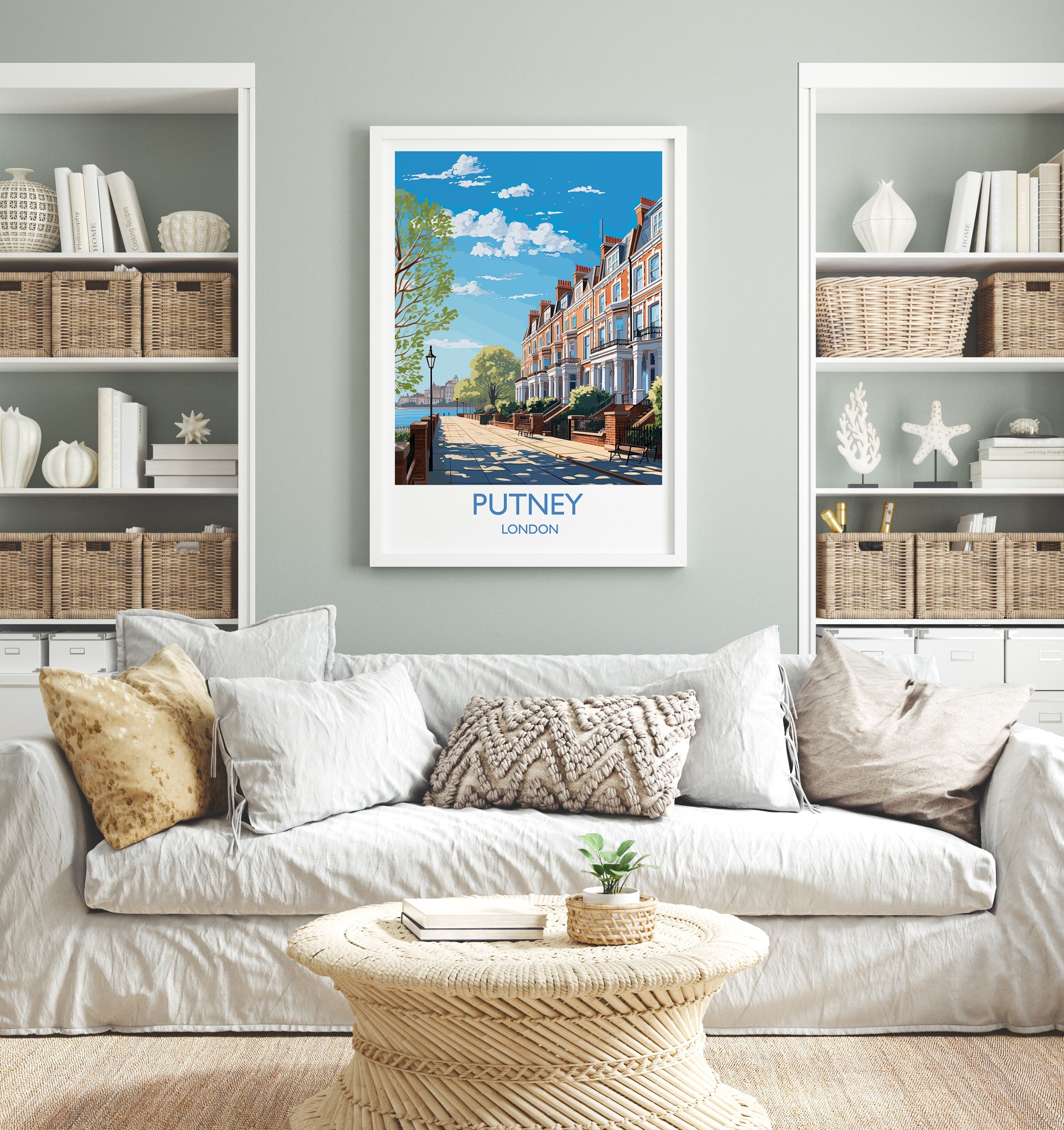 Putney Wall Art Travel Poster, Travel Print of Putney, London Poster, Putney Art Gift, London Art UK Travel Gift NQ Media Designs