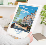 Putney Wall Art Travel Poster, Travel Print of Putney, London Poster, Putney Art Gift, London Art UK Travel Gift NQ Media Designs