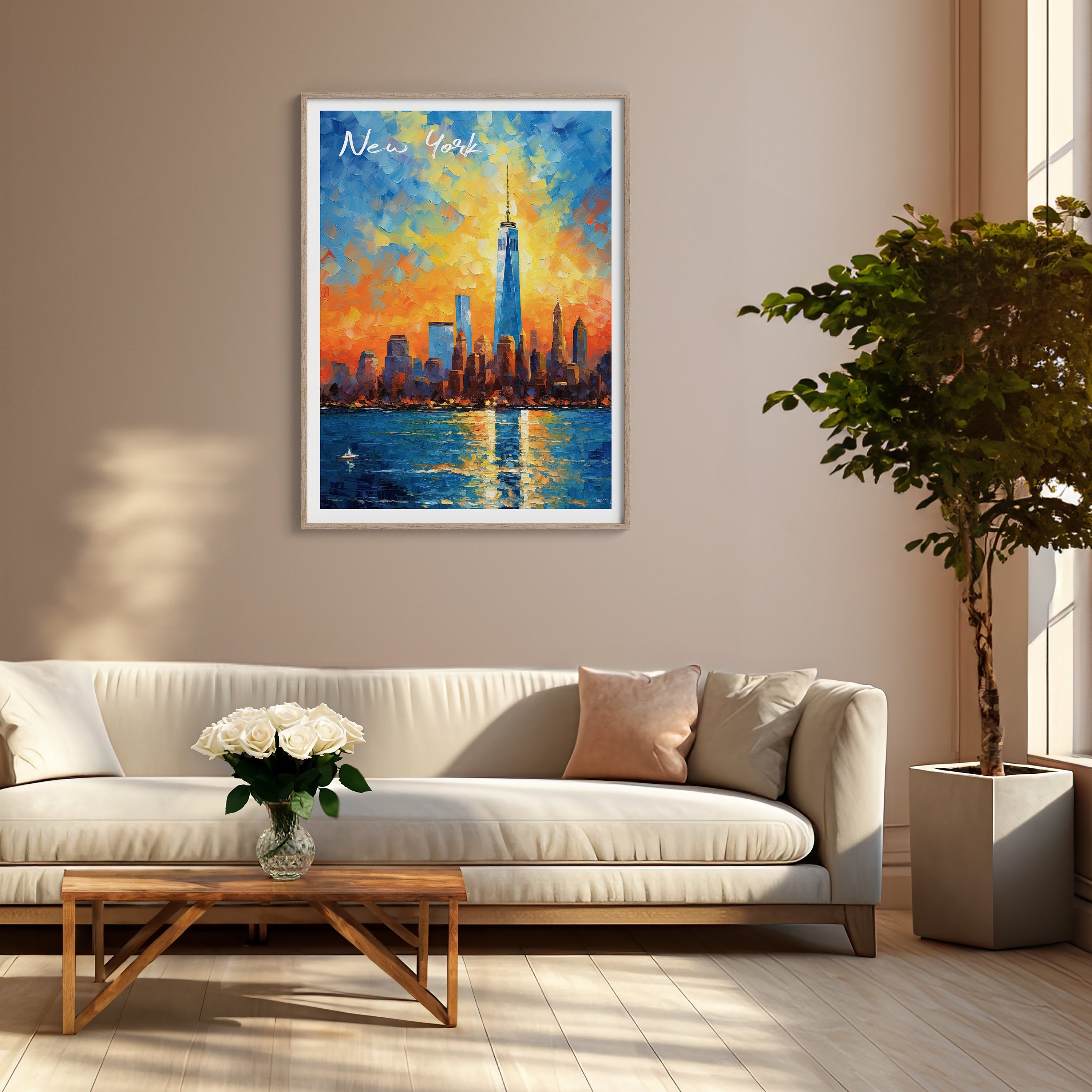 New York Wall Art Print, Travel Poster of New York Skyline Abstract Art , New York Art Gift, USA, Abstract Wall Art Gift NQ Media Designs