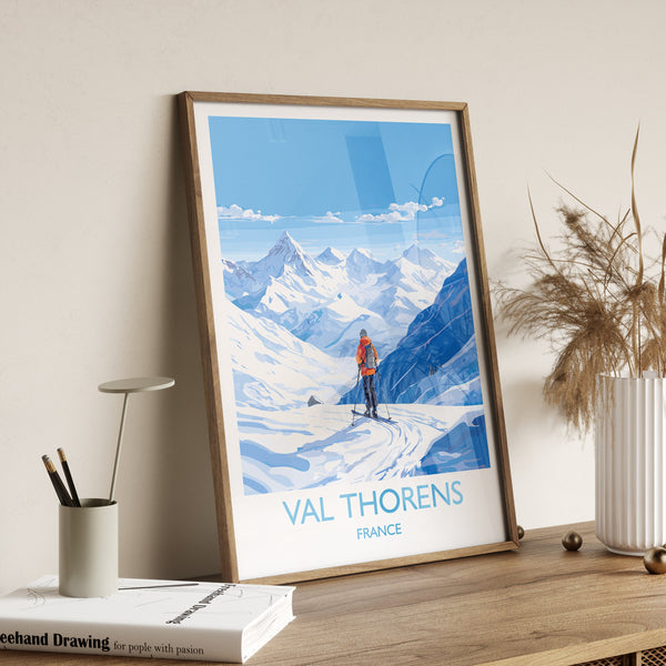 Val Thorens Wall Art Travel Poster, Travel Print of Val Thorens , Ski Poster, Val ThorensArt Gift, France Ski Art Travel Gift