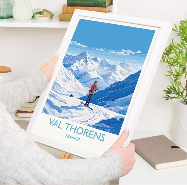 Val Thorens Wall Art Travel Poster, Travel Print of Val Thorens , Ski Poster, Val ThorensArt Gift, France Ski Art Travel Gift