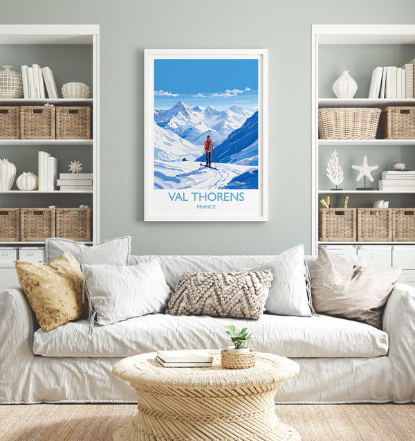 Val Thorens Wall Art Travel Poster, Travel Print of Val Thorens , Ski Poster, Val ThorensArt Gift, France Ski Art Travel Gift
