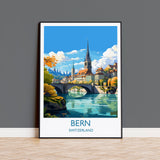 Bern Wall Art Travel Poster, Travel Print of Bern, Swiss Poster, Bern Art Gift, Switzerland Art Travel Gift NQ Media Designs