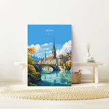 Bern Travel Print Wall Art, Travel Poster of Bern, Swiss Poster, Bern Art Gift, Switzerland Art Travel Gift NQ Media Designs