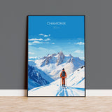 Chamonix Wall Art Travel Print, Travel Poster of Chamonix, Ski Poster, Chamonix Art Gift, France Ski Art Travel Gift NQ Media Designs