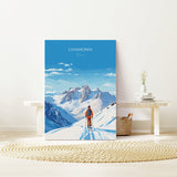 Chamonix Wall Art Travel Print, Travel Poster of Chamonix, Ski Poster, Chamonix Art Gift, France Ski Art Travel Gift NQ Media Designs