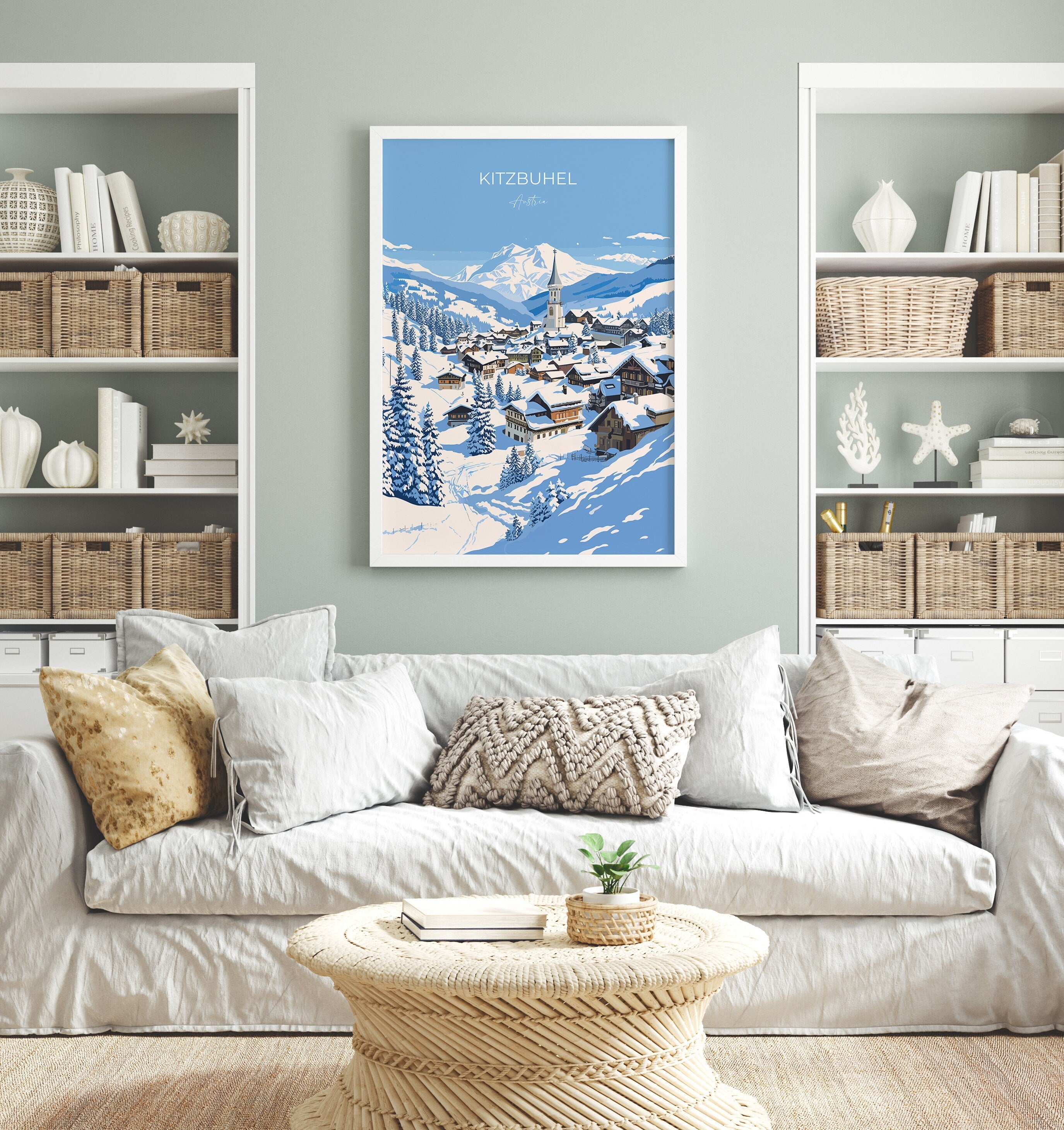 Kitzbuhel Wall Art Travel Print, Travel Poster of Kitzbuhel, Ski Poster, Kitzbuhel Art Gift, Austria Ski Art Travel Gift NQ Media Designs