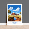 Uluru Wall Art Travel Poster, Travel Print of Uluru, Australia Poster, Uluru Art Gift, Ayres Rock Art Travel Gift