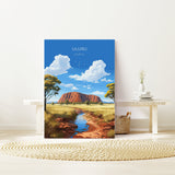 Uluru Wall Art Travel Print, Travel Poster of Uluru, Australia Poster, Uluru Art Gift, Ayres Rock Art Travel Gift NQ Media Designs
