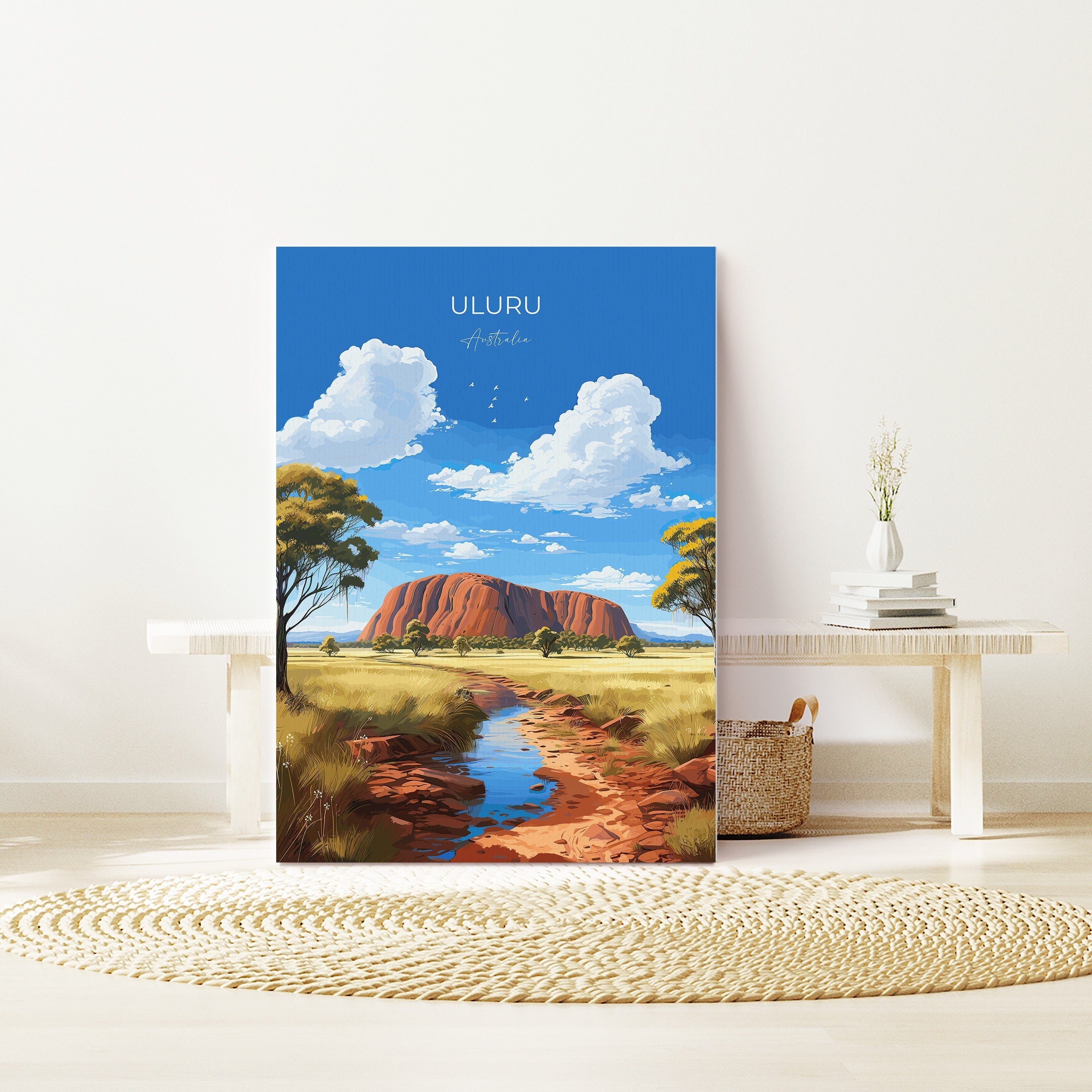 Uluru Wall Art Travel Print, Travel Poster of Uluru, Australia Poster, Uluru Art Gift, Ayres Rock Art Travel Gift NQ Media Designs