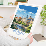 Bucharest Wall Art Travel Poster, Travel Print of Bucharest , Romania Poster, Bucharest Art Gift, Romania Art Travel Gift NQ Media Designs