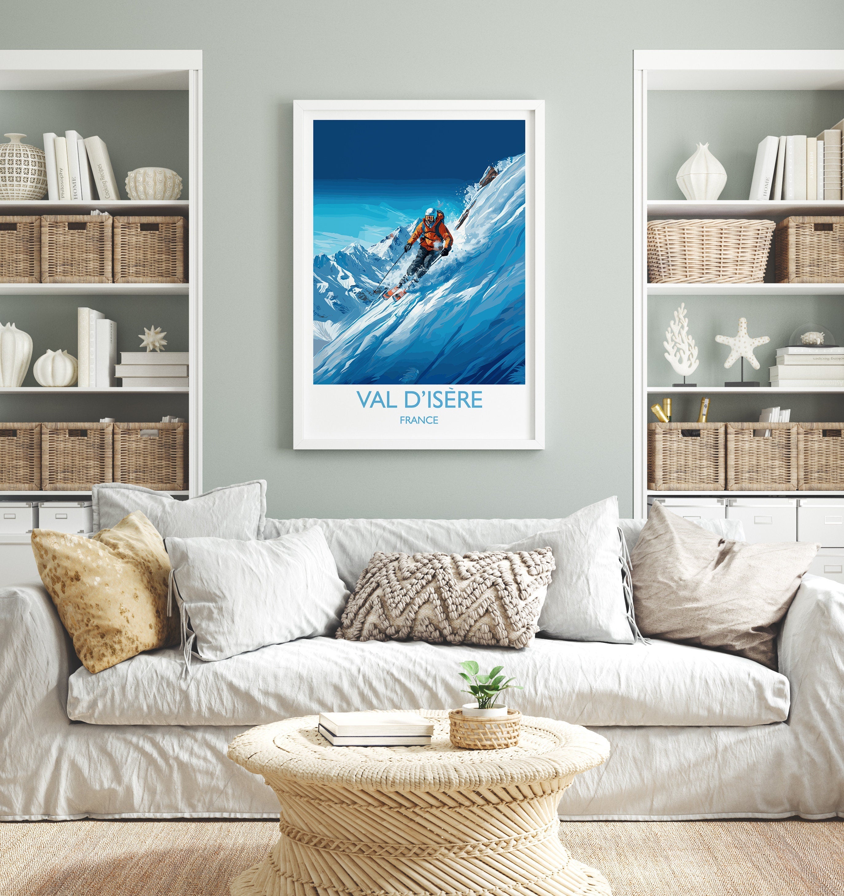 Val d'isere Travel Print Wall Art, Travel Poster of Val d'isere, Ski Poster, Val d'isere Art Gift, French Ski Art lover Travel Gift NQ Media Designs