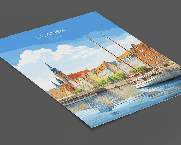 Gdansk Print Wall Art, Travel Poster of Gdansk, Gdansk Gift Art, Poland Wall Art, Travel Lovers Gift