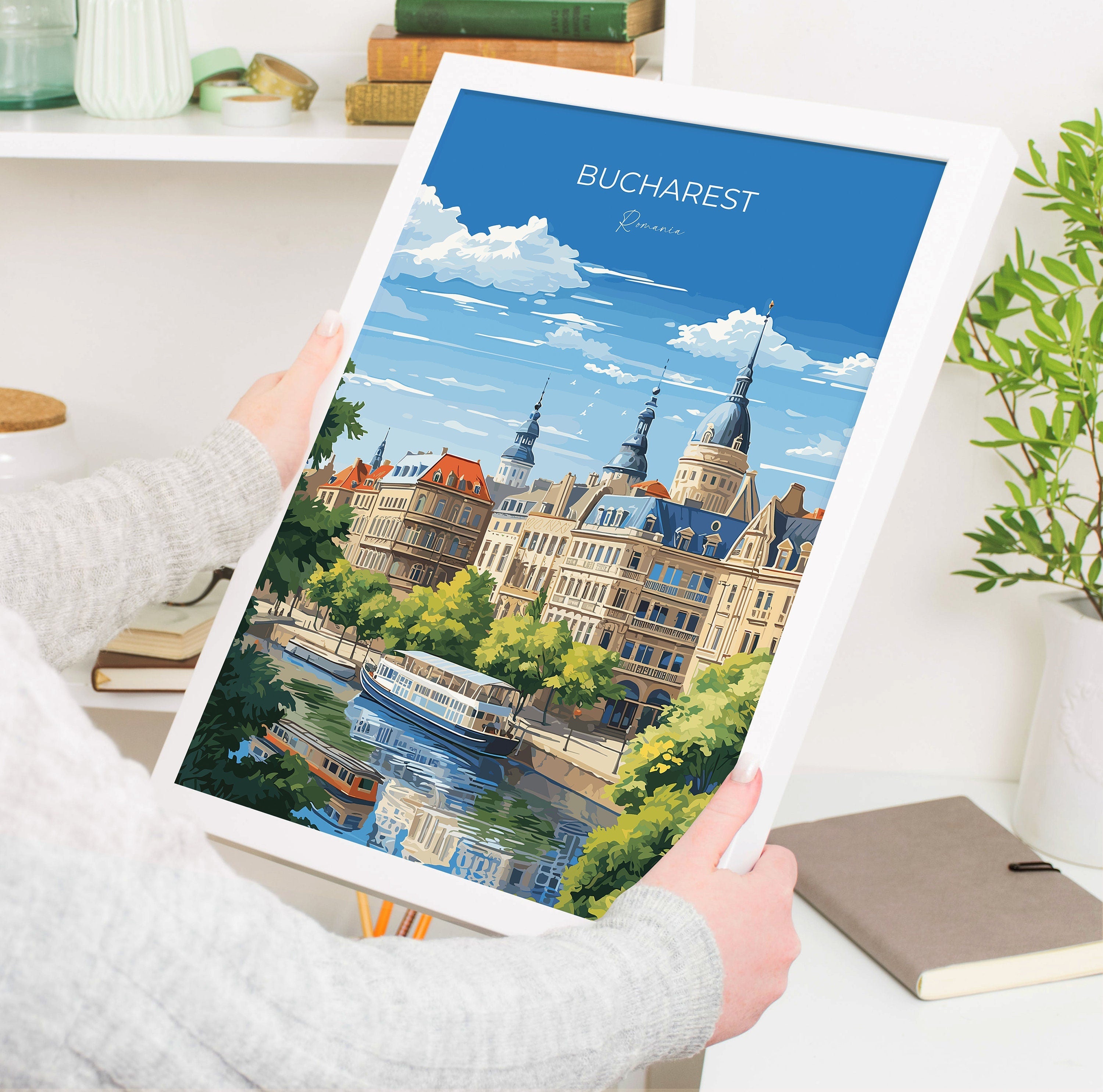 Bucharest Wall Art Travel Poster, Travel Print of Bucharest , Romania Poster, Bucharest Art Gift, Romania Art Travel Lovers Gift NQ Media Designs