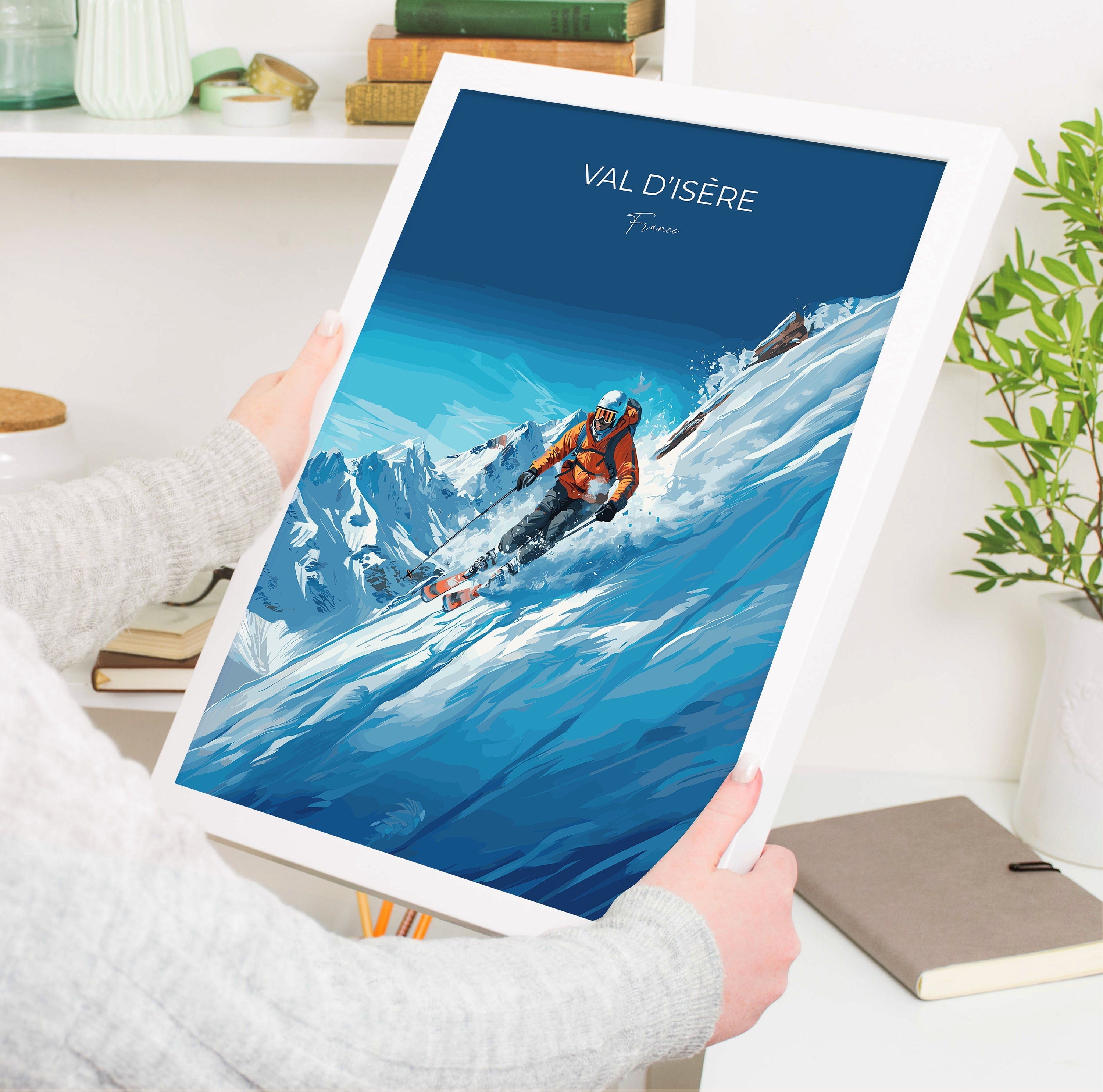 Val d'isere Wall Art Travel Print, Travel Poster of Val d'isere, Ski Poster, Val d'isere Art Gift, French Ski Art lovers Travel Gift NQ Media Designs