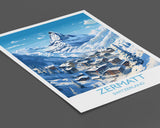 Zermatt Wall Art Travel Poster, Travel Print of Zermatt, Ski Poster, Zermatt Art Gift, Austria Ski Art Travel Lovers Gift NQ Media Designs