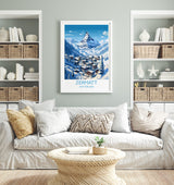Zermatt Wall Art Travel Poster, Travel Print of Zermatt, Ski Poster, Zermatt Art Gift, Austria Ski Art Travel Lovers Gift NQ Media Designs