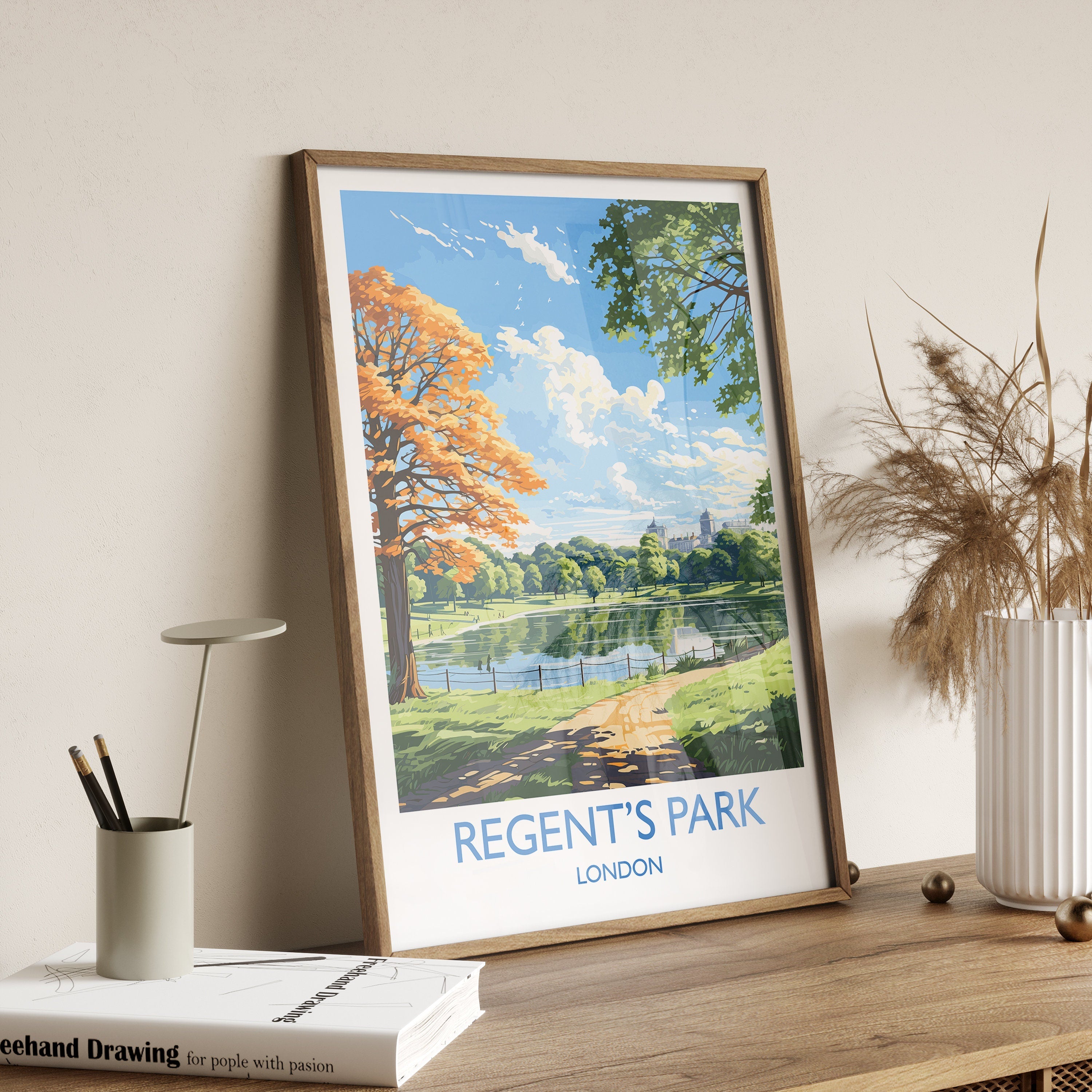Regent's Park Travel Print Wall Art, Travel Poster of Regent's Park, London Poster, Regent's Park Gift, Regent's Park Art, London Art NQ Media Designs