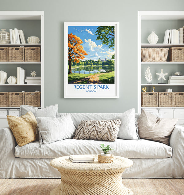 Regent's Park Travel Print Wall Art, Travel Poster of Regent's Park, London Poster, Regent's Park Gift, Regent's Park Art, London Art