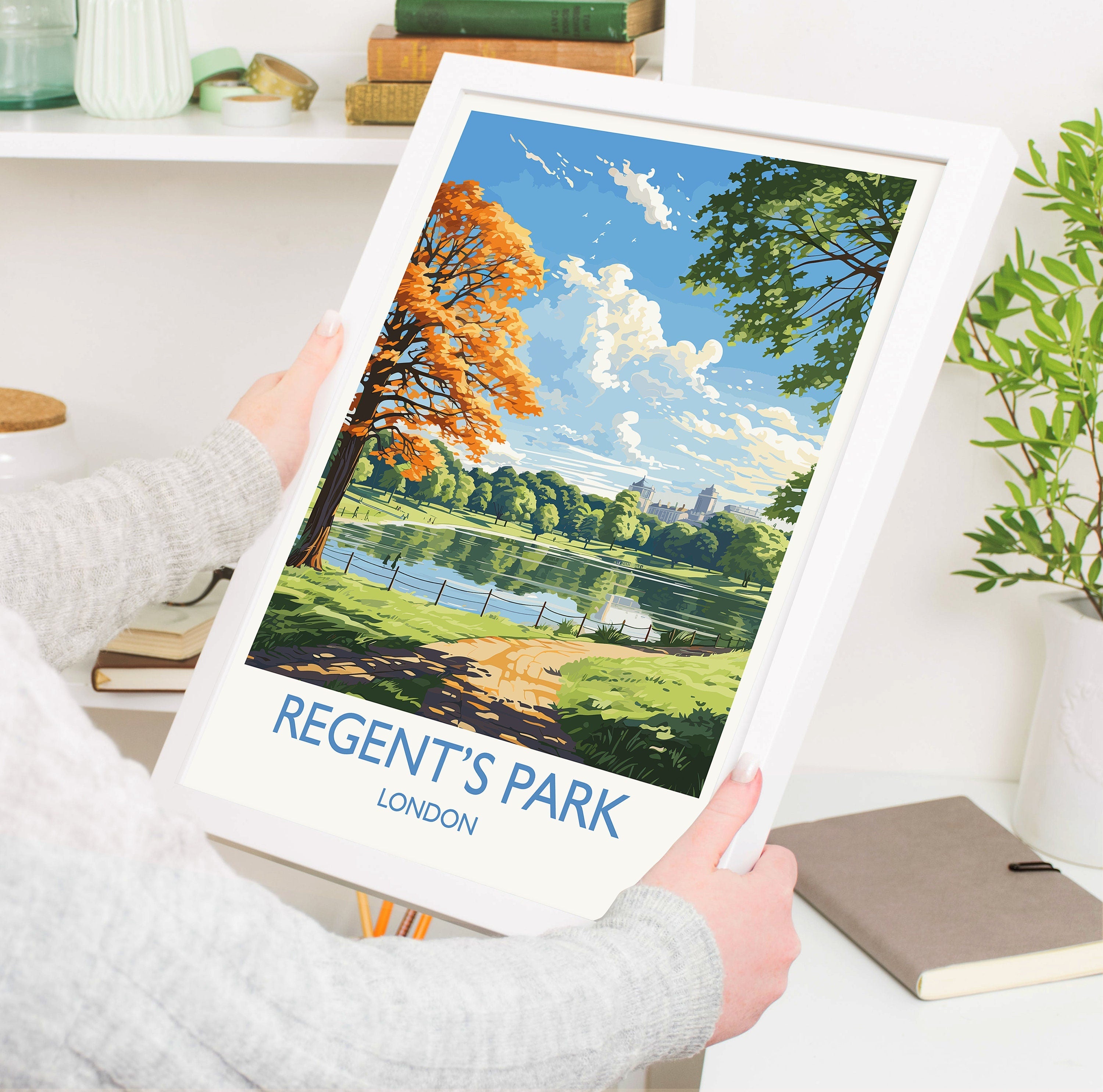 Regent's Park Travel Print Wall Art, Travel Poster of Regent's Park, London Poster, Regent's Park Gift, Regent's Park Art, London Art NQ Media Designs