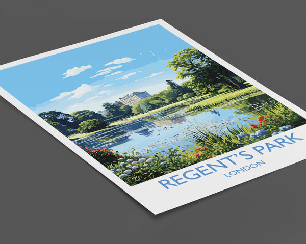 Regent's Park Travel Poster Wall Art, Travel Print of Regent's Park, London Poster, Regent's Park Gift, Regent's Park Art Lovers Gift