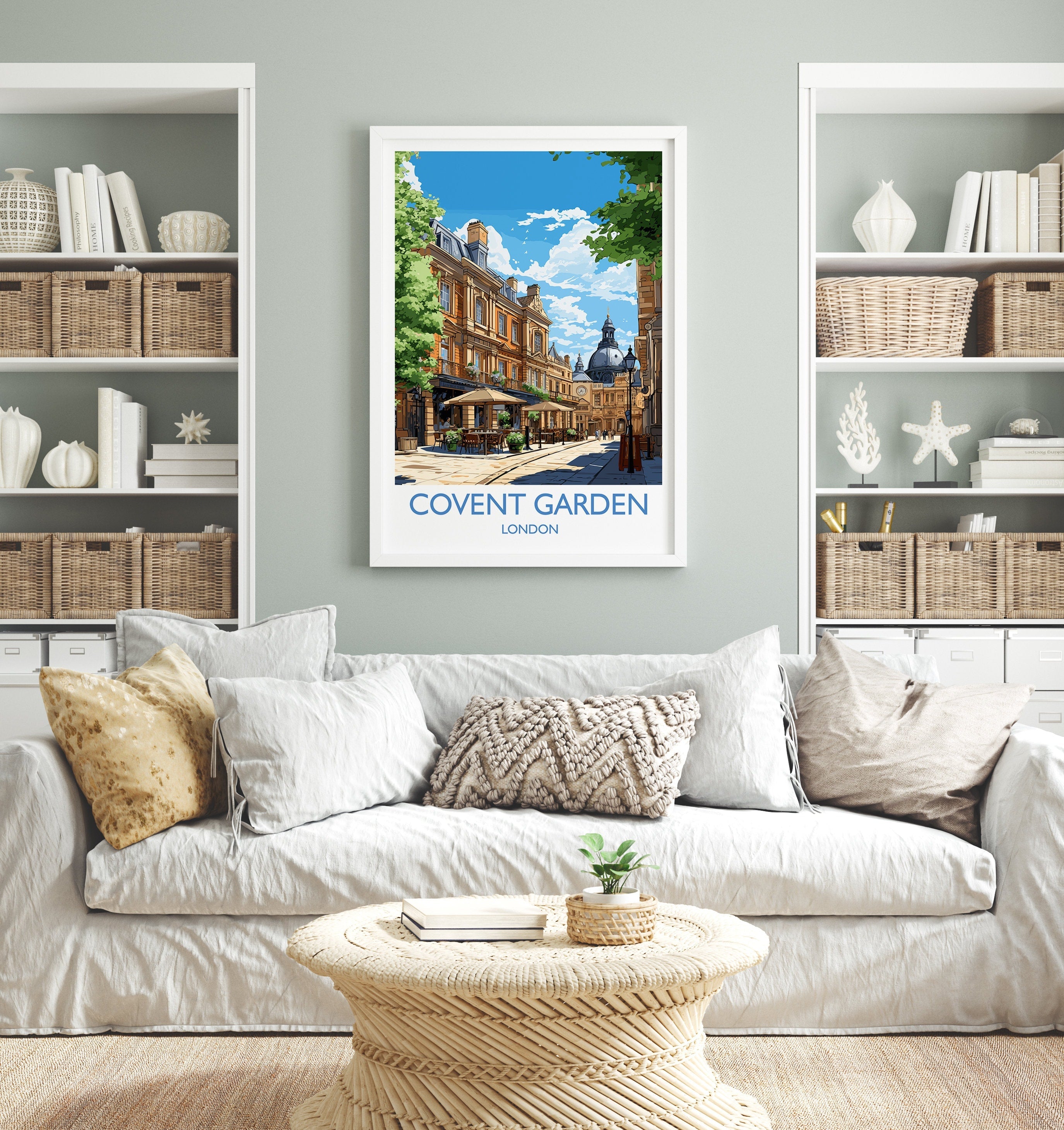Covent Garden Travel Poster Wall Art, Travel Print of Covent Garden, London Poster, Covent Garden Gift, Covent Garden Art Lovers Gift NQ Media Designs