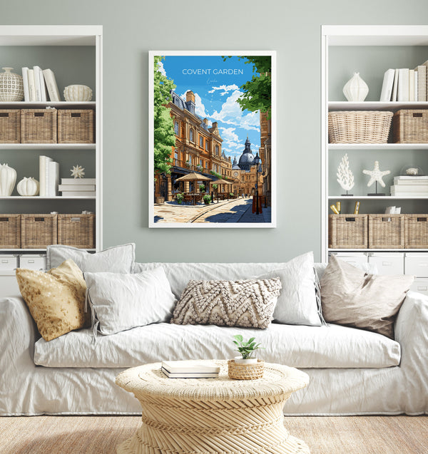 Covent Garden Travel Poster Wall Art, Travel Print of Covent Garden, London Poster, Covent Garden Gift, Covent Garden Art Lovers Gift