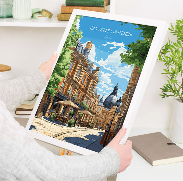 Covent Garden Travel Poster Wall Art, Travel Print of Covent Garden, London Poster, Covent Garden Gift, Covent Garden Art Lovers Gift