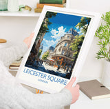 Leicester Square Travel Poster Wall Art, Travel Print of Leicester Square, London Poster, Leicester Square Art Lovers Gift NQ Media Designs