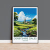 Derbyshire Dales Travel Print Wall Art, Travel Poster of Derbyshire Dales,England, Derbyshire Dales Art Lovers Gift, English Countryside