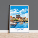 Cologne Travel Poster Wall Art, Travel Print of Cologne, Cologne Gift Art, Germany Wall Art Lover Gift NQ Media Designs