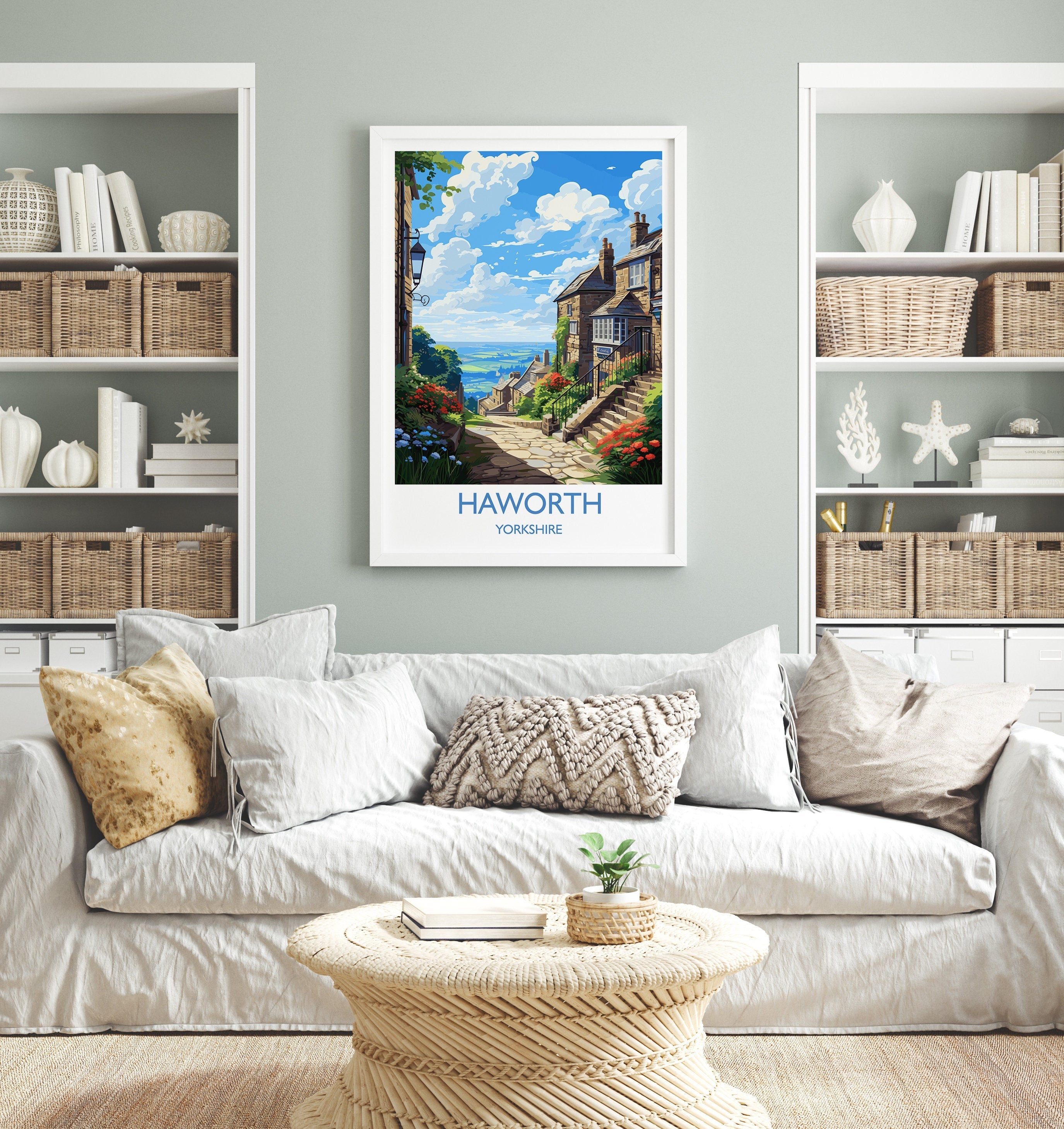 Haworth PrintTravel Wall Art, Travel Poster of Haworth, Haworth Village Art Print, Yorkshire Wall Print, Yorkshire Gift NQ Media Designs