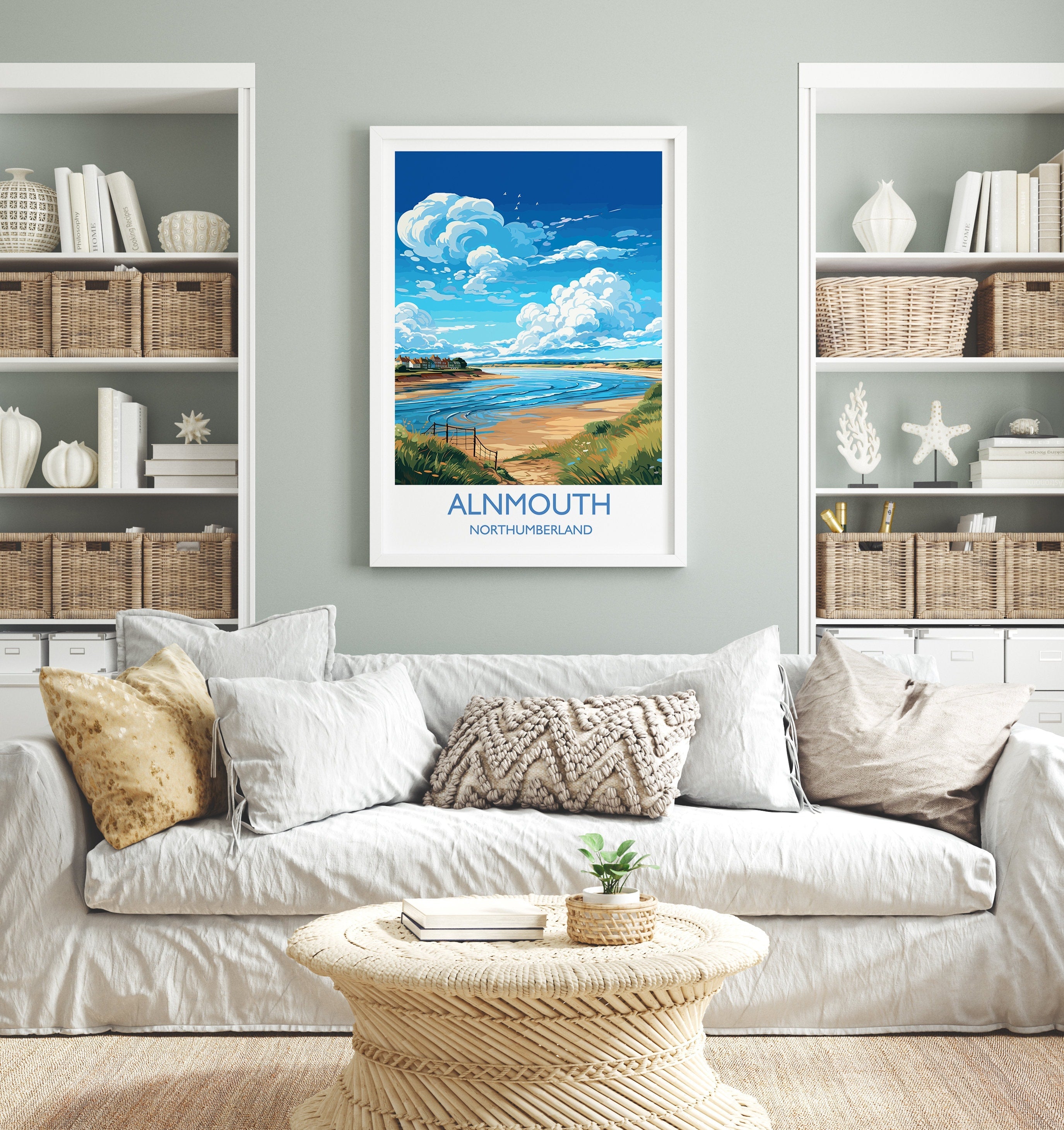 Alnmouth Travel Print Wall Art, Travel Poster of Alnmouth, Northumberland Art Gift, England, Alnmouth Art Lovers Gift, NQ Media Designs