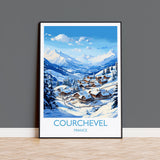 Courchevel Wall Art Travel Poster, Travel Print of Courchevel, Ski Poster, Courchevel Art Gift, French Ski Art lover Travel Gift NQ Media Designs