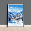 Courchevel Wall Art Travel Poster, Travel Print of Courchevel, Ski Poster, Courchevel Art Gift, French Ski Art lover Travel Gift