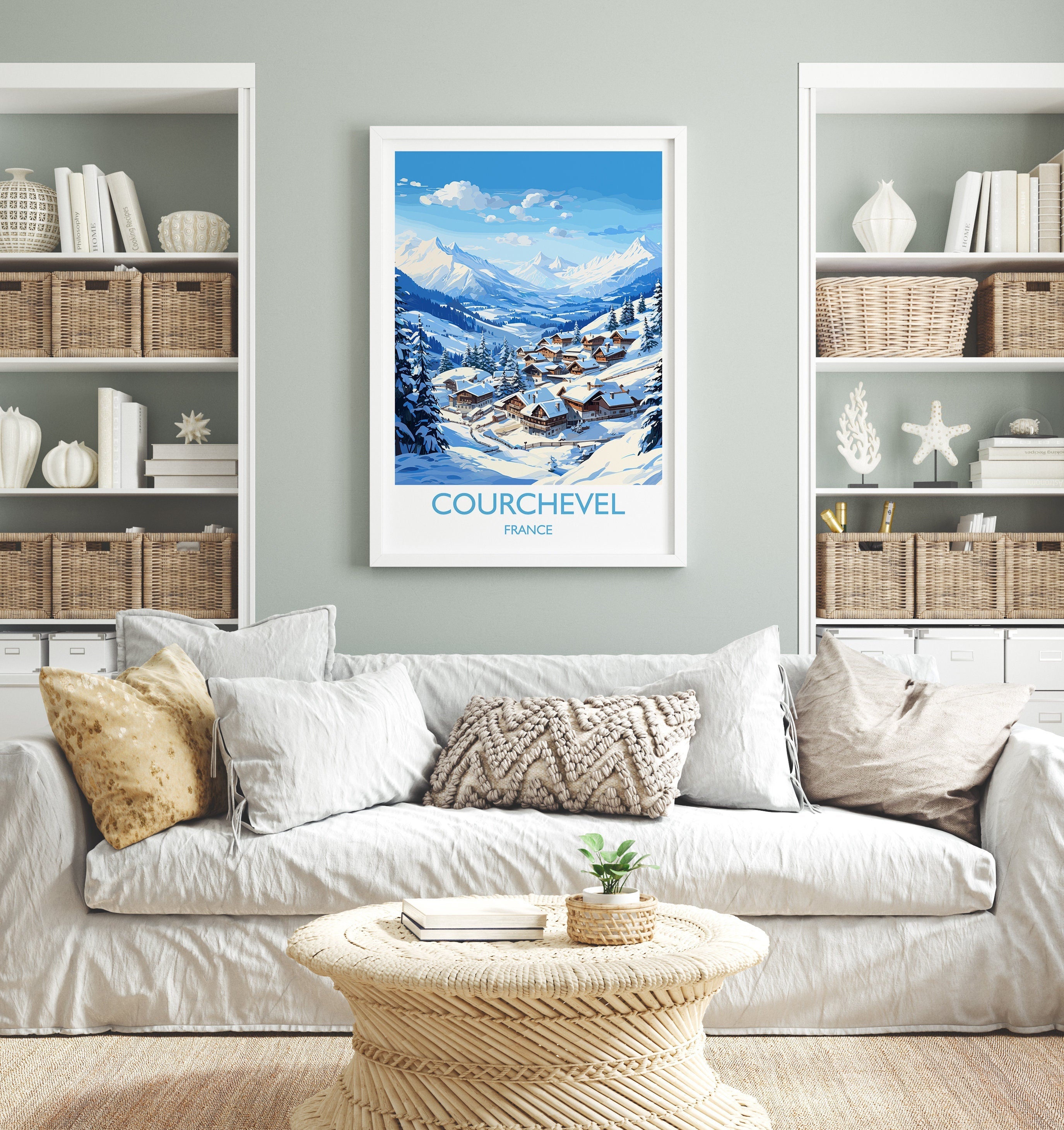 Courchevel Wall Art Travel Poster, Travel Print of Courchevel, Ski Poster, Courchevel Art Gift, French Ski Art lover Travel Gift NQ Media Designs