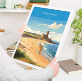 Longsands Travel Poster Wall Art, Travel Print of Longsands, Tynemouth Art Gift, England, Longsands Art Lovers Gift, NQ Media Designs