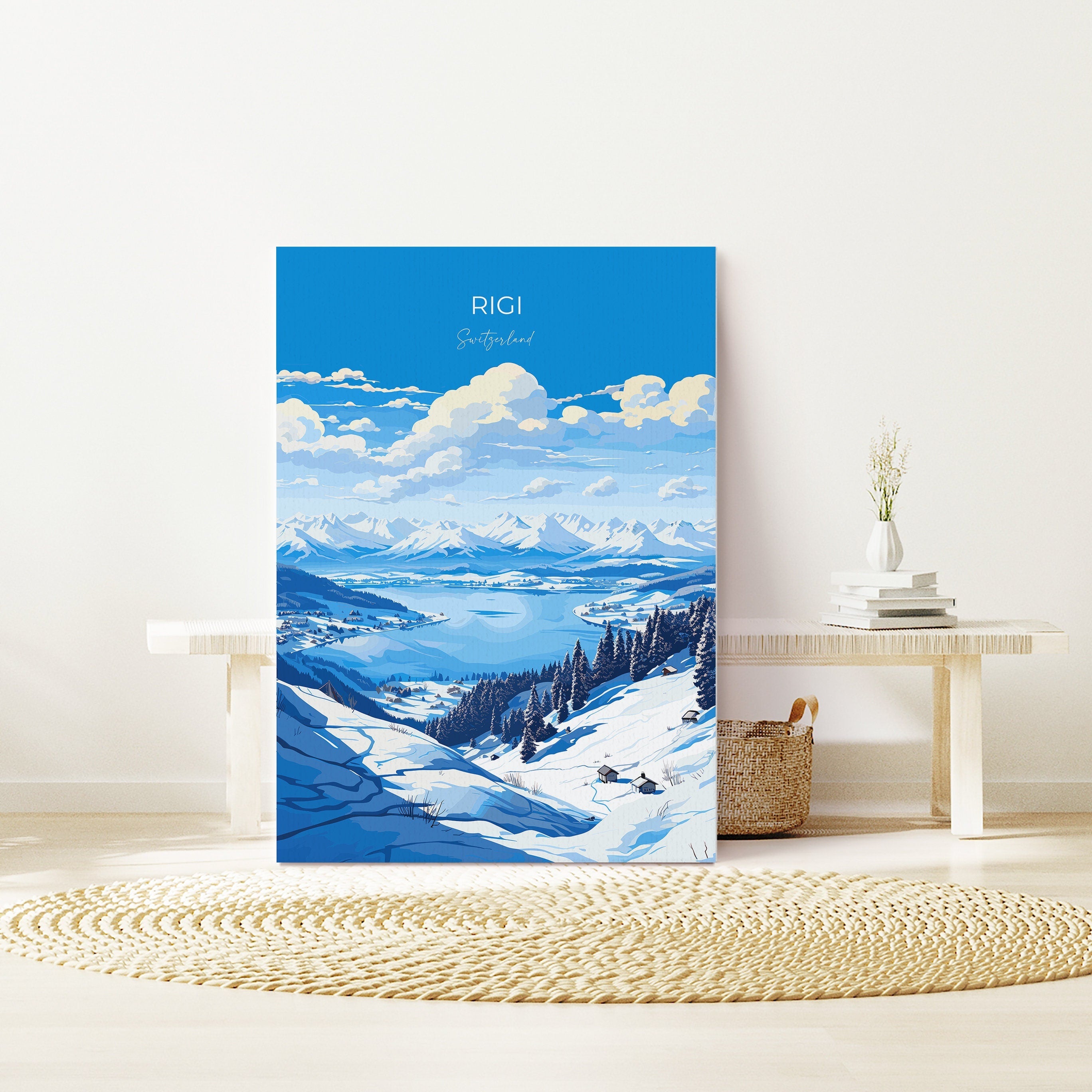 Rigi Wall Art Travel Poster, Travel Print of Rigi, Ski Poster, Rigi Art Gift, Switzerland Alps Art Travel Lovers Gift NQ Media Designs